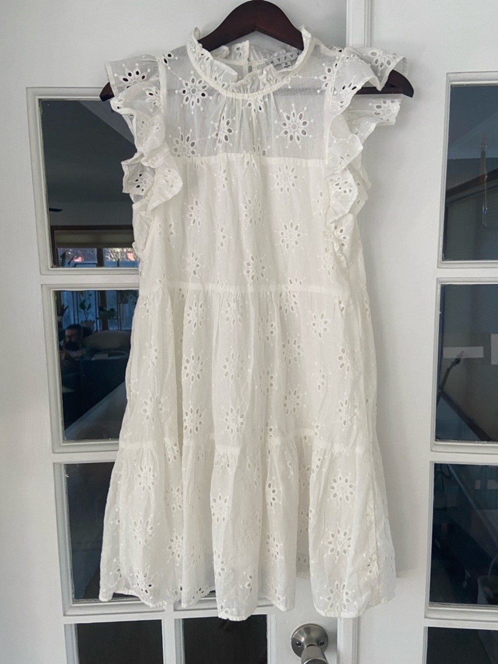 HYFVE White Eyelet Ruffle Tiered Dress